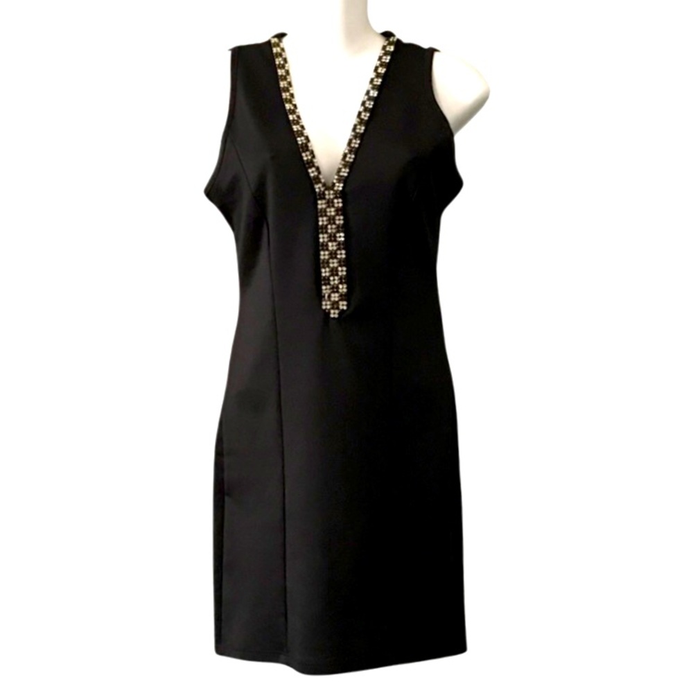 Rhinestone Collar Dress LBD by Blue S LA